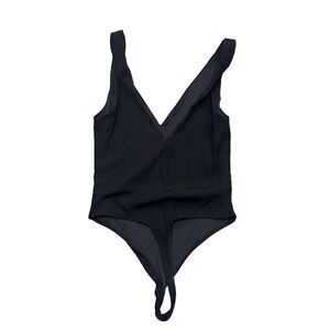 House of Harlow 1960 Women's Black V-neck One Piece Swimsuit/Bodysuit M